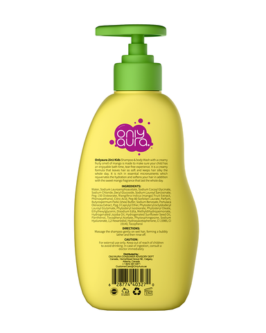 Onlyaura Kids 2 in 1 Shampoo & Body Wash 350ml
