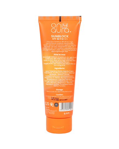 OnlyAura UVA UVB Ultra Protection SPF60 PA+++ Sunblock